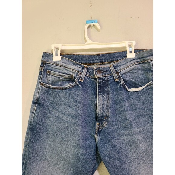 Levis 505 Jeans Mens 34x32 Blue Denim Regular Straight Leg Stretch Retro - Picture 5 of 7